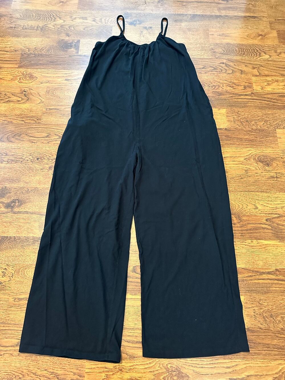 Melrose and Market Black Cotton Slouchy Jumpsuit - Large Chic Comfort Casual